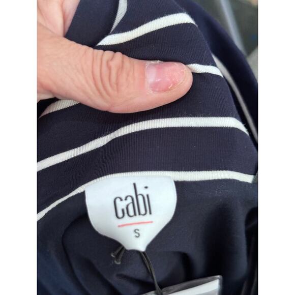 CAbi #5183 Women's Blue White Striped Asymmetric Stretchy Midi Skirt Size Small - Picture 4 of 5